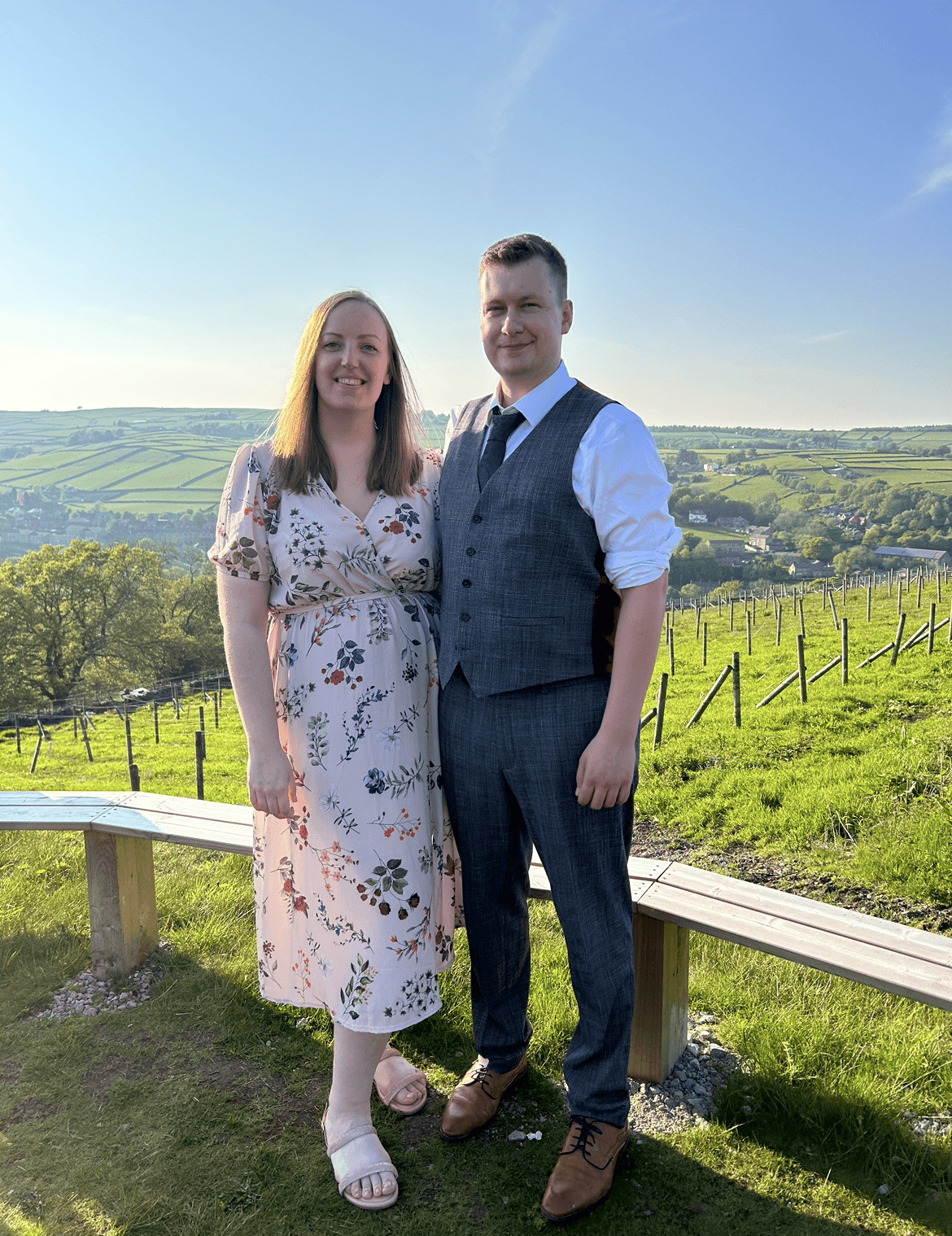 Cam and Laura dressed up fancy